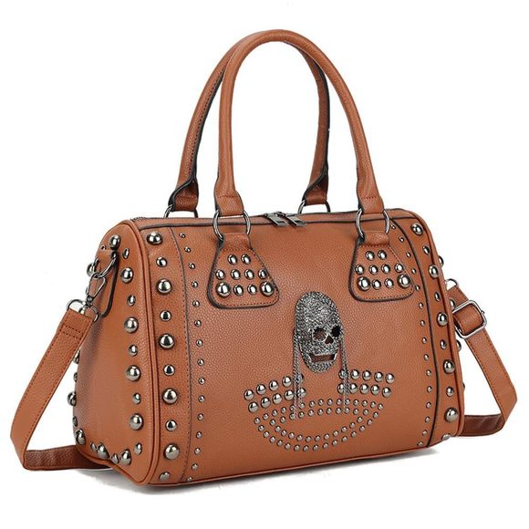Skull Handbag Gothic Rivet Tote Satchel Shoulder Crossbody Bag Black :[ - Picture 1 of 6